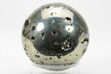Polished Pyrite Sphere - Peru #228380-1